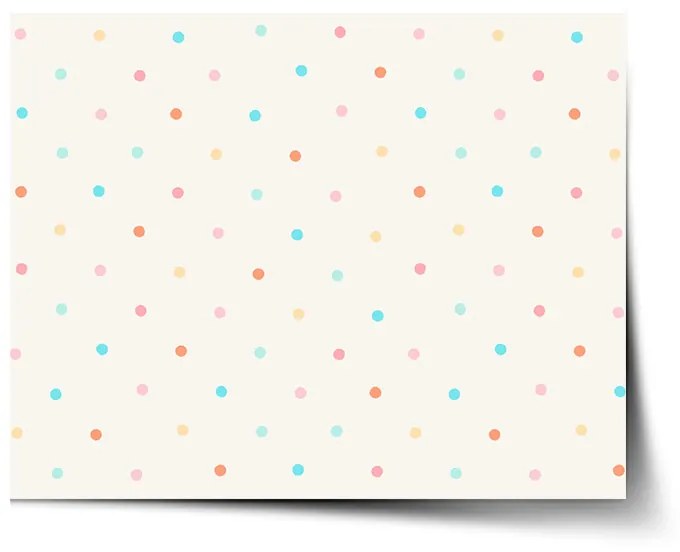 Sablio Plagát Farebné bodky na béžovej - 90x60 cm