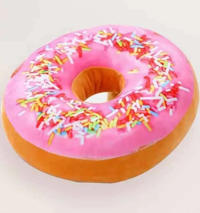 Polštářek donut průměr 40 cm varianta: donut růžový + posyp