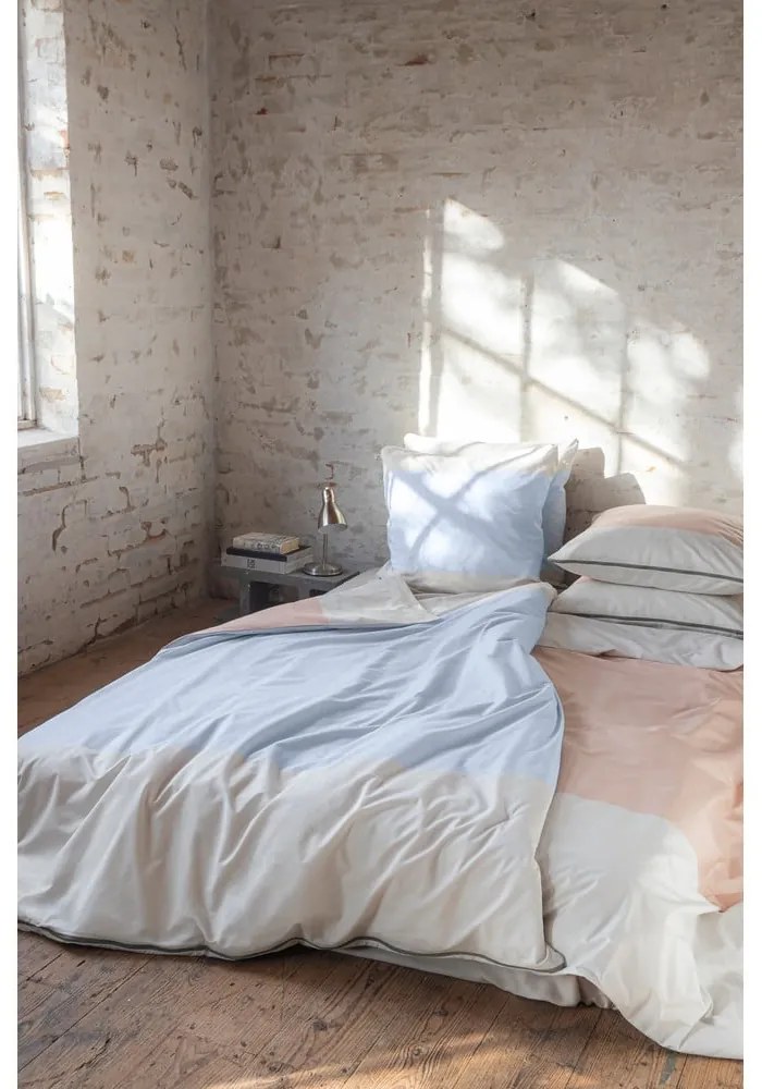 Svetlomodré predĺžené obliečky na jednolôžko z bavlneného perkálu 140x220 cm Colore – Mette Ditmer Denmark