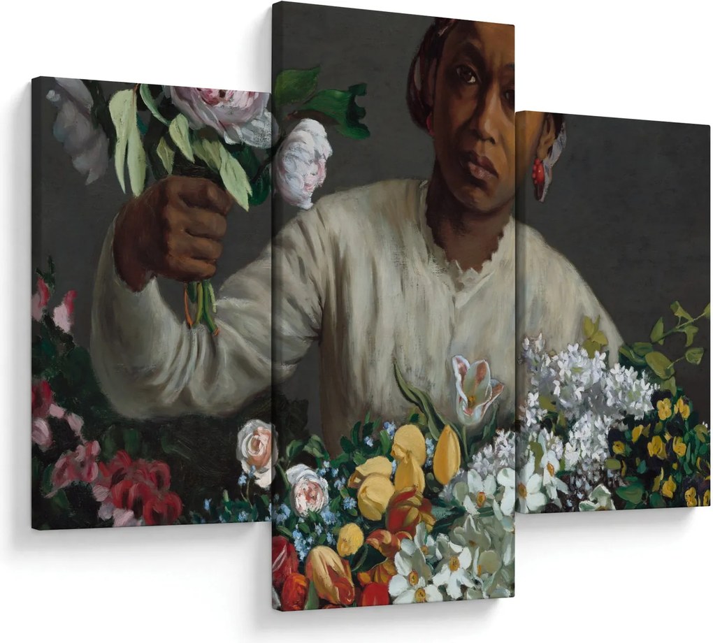 Obraz - Frédéric Bazille, Young Woman with Peonies, reprodukcia (90x60 cm)