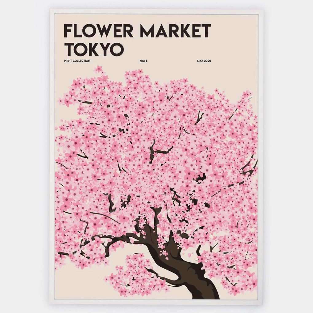 Plagát Flower Market Sakura Tree