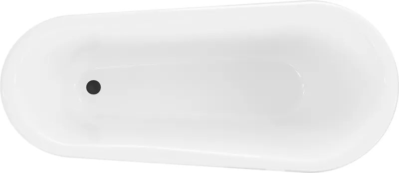 Mexen Retro, voľne stojaca vaňa 170 x 75 cm, biela, čierne nohy, 53251707500-70