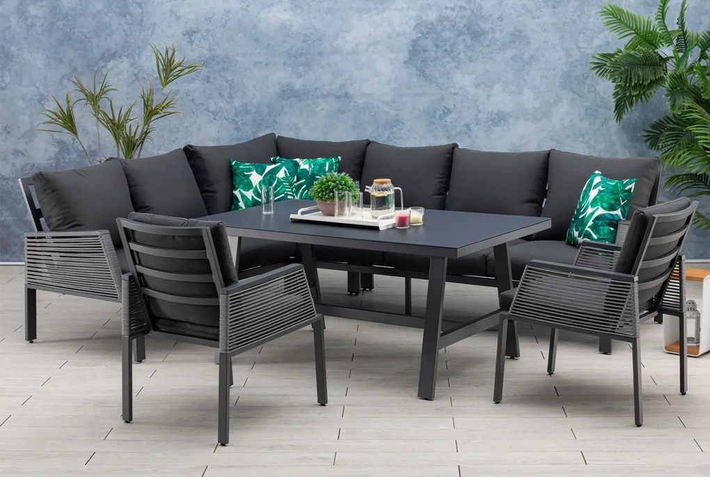 Doppler ELBA - záhradná 5-dielna hliníková jedálenská súprava - 2. akosť (N522)