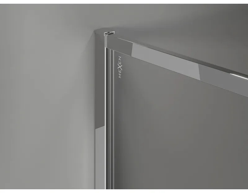 Mexen Kioto-F, sprchová zástena s rámom 140 x 202 cm, 8 mm číre sklo, chrómový profil, 800-140-104-01-00