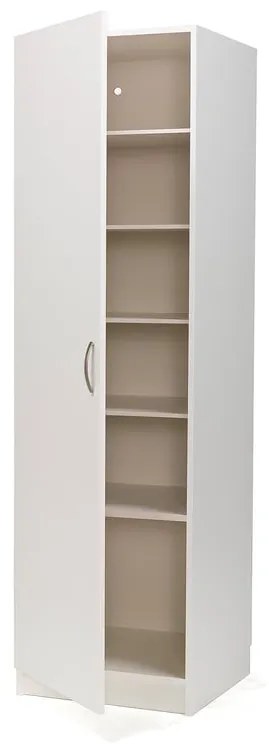 Skriňa na oblečenie, ľavé dvere, 600x600x2100 mm, biela, biela