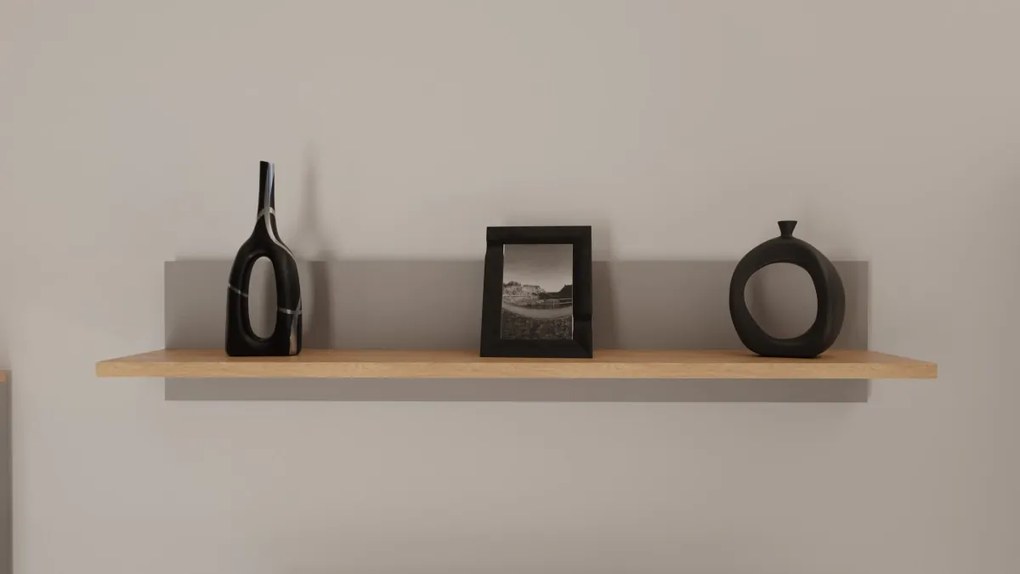 Nástenná polica DENVER 100 cm sivá/dub hickory