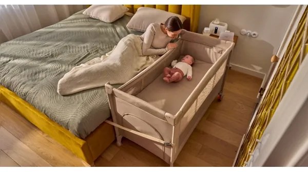 Lionelo - Cestovná postieľka 3v1 ELLEN béžovo-piesková