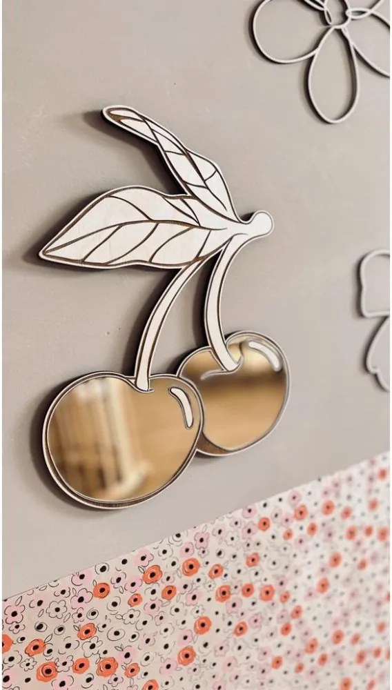 Zrkadlo čerešne do detskej izby – akrylové zrkadlo z dreva 36x30 cm