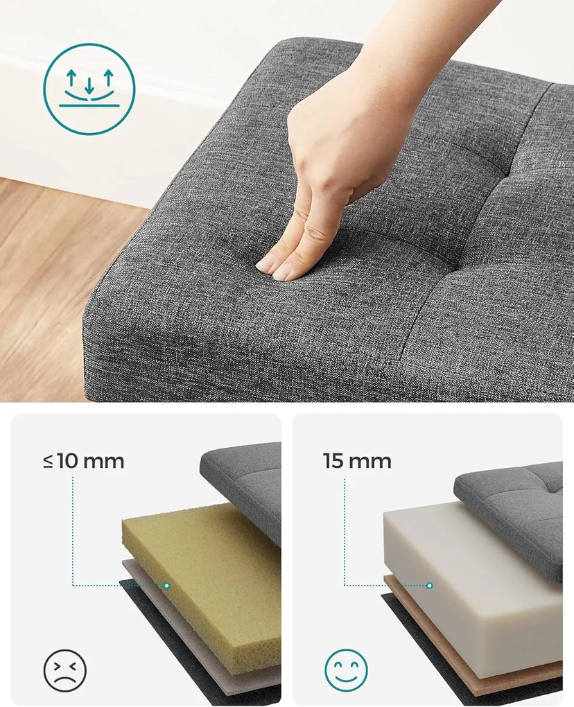 Taburet s úložným prostorem Nestro 30 cm šedý