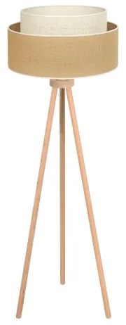 Duolla - Stojacia lampa YUTE BOHO 1xE27/15W/230V pr. 45 cm hnedá/krémová