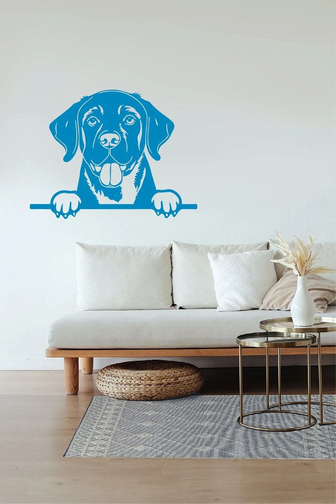Veselá Stena Samolepka Labradorský retriever Farba: fialová, Veľkosť: 80 x 62 cm