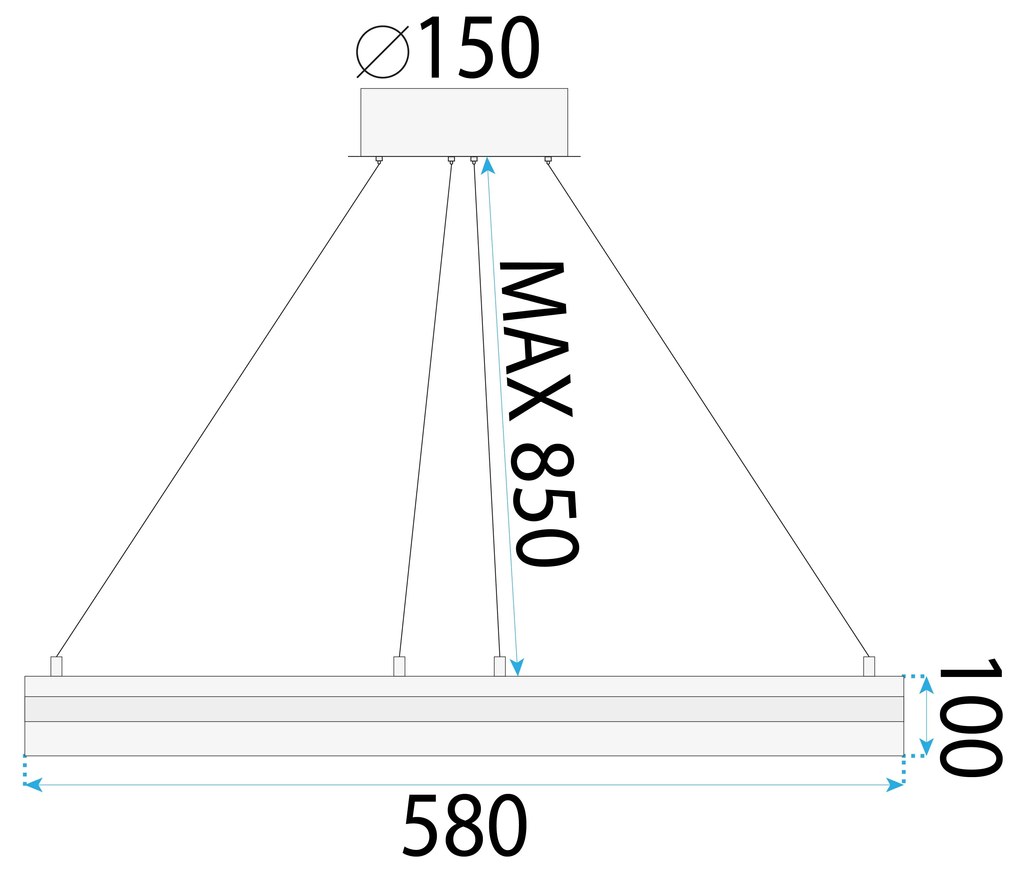 Toolight Toolight, LED závesné svietidlo 58cm s diaľkovým ovládaním APP1672-CP, zlatá matná, OSW-06137