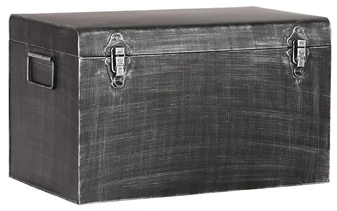 Čierny kovový úložný box LABEL51, dĺžka 60 cm