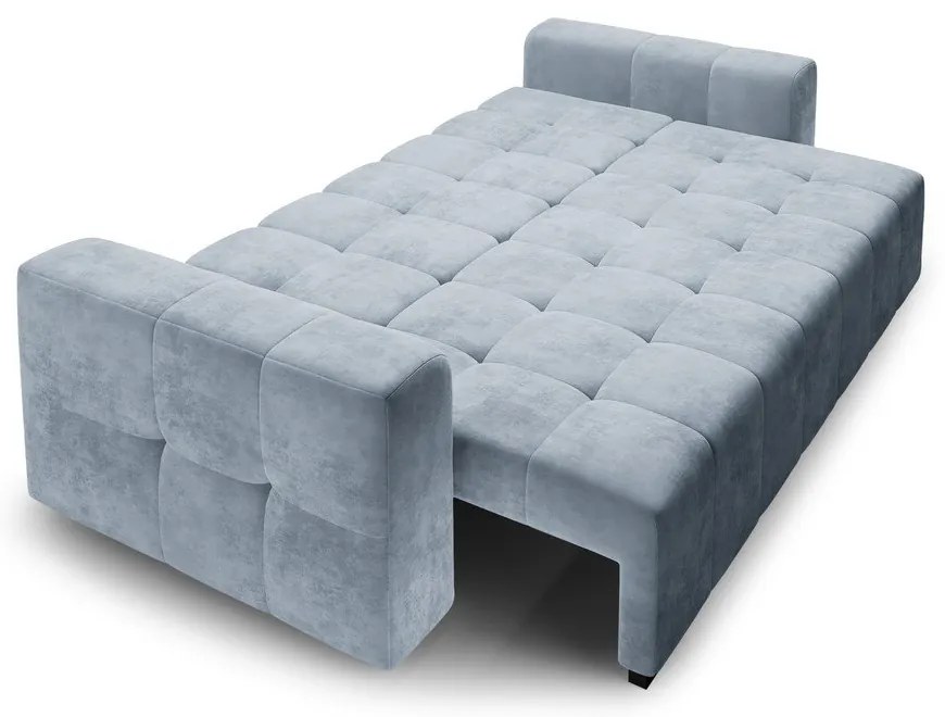 Svetlomodrá zamatová rozkladacia pohovka Milo Casa Luca