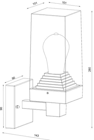 Globo 31370 - Vonkajšie nástenné svietidlo GABBA 1xE27/40W/230V IP44