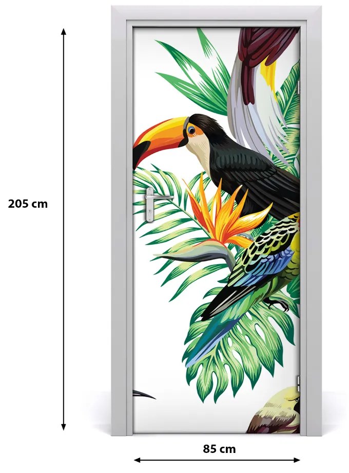 Samolepiace fototapety na dvere tropický vták 85x205 cm