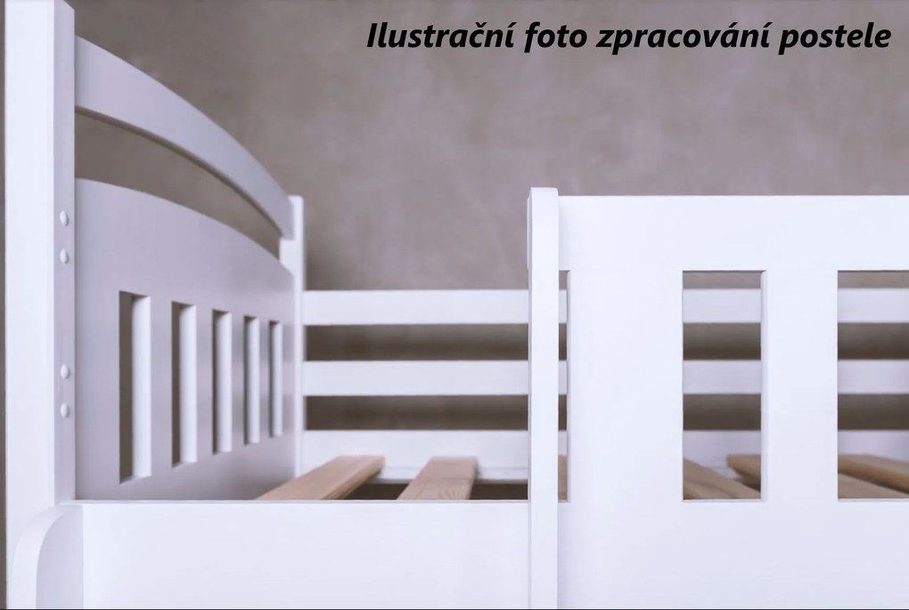 Detská posteľ z masívu borovice Gandalf so zásuvkami - 200x90 cm - PRÍRODNÁ BOROVICA