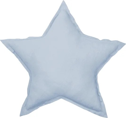 Mini ľanový vankúš hviezda svetlo modrý 38 cm