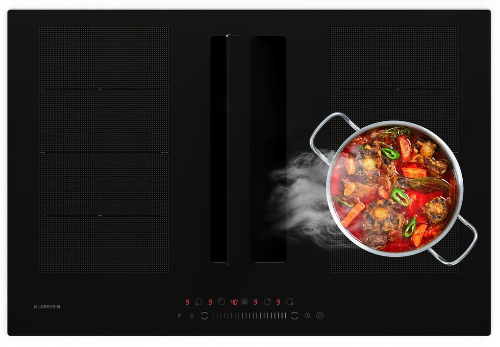 Chef-Fusion Down Air System, indukčný sporák + DownAir digestor, 77 cm, 600 m³/h EEC A