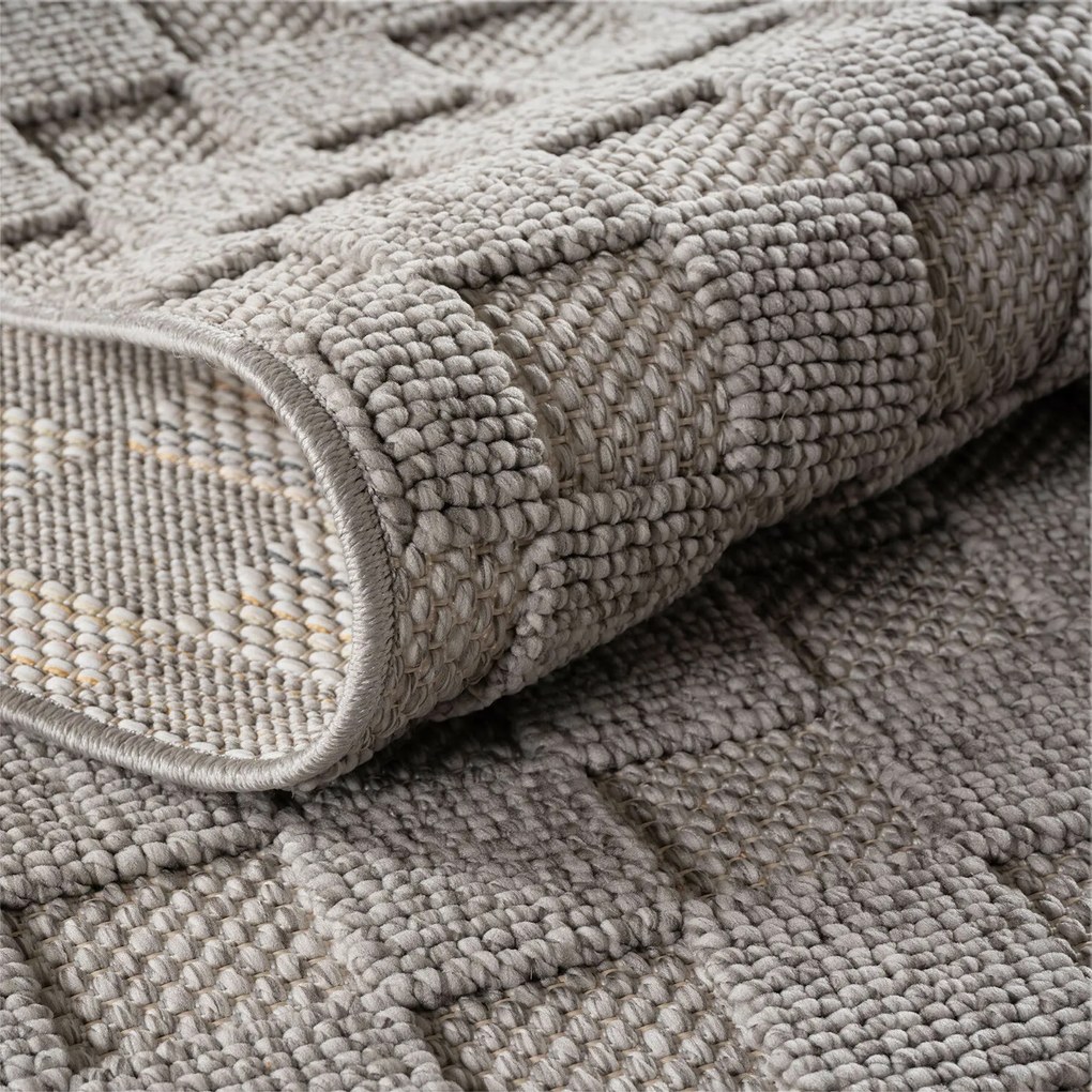 Ayyildiz, Kusový koberec Helix 2203 silver kruh, 80x80, šedá, chodba / predsieň