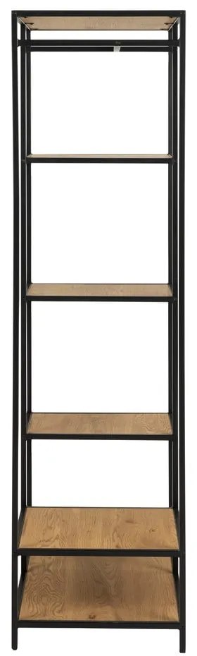 Otvorená šatníková skriňa v dekore duba v čierno-prírodnej farbe 77x165 cm Seaford – Actona
