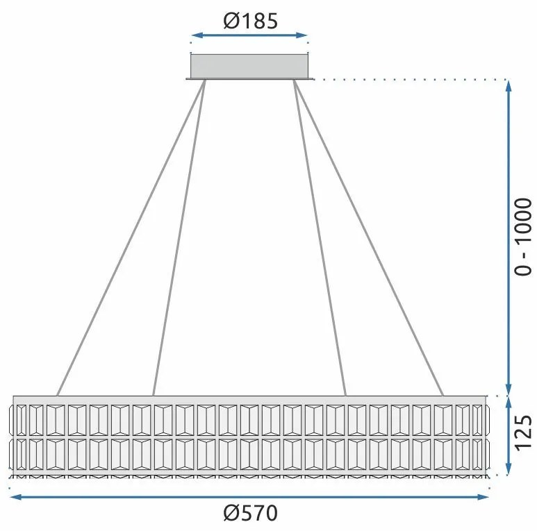 Toolight Toolight, LED stropné svietidlo 60cm APP1568-CP, zlatá, OSW-06979
