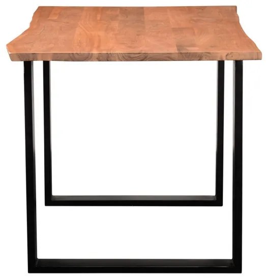 furniture-nabytek.cz - Jídelní stůl Willy z masivní akácie s černými kovovými nohami, lakovaný, přírodní – 120×80 cm