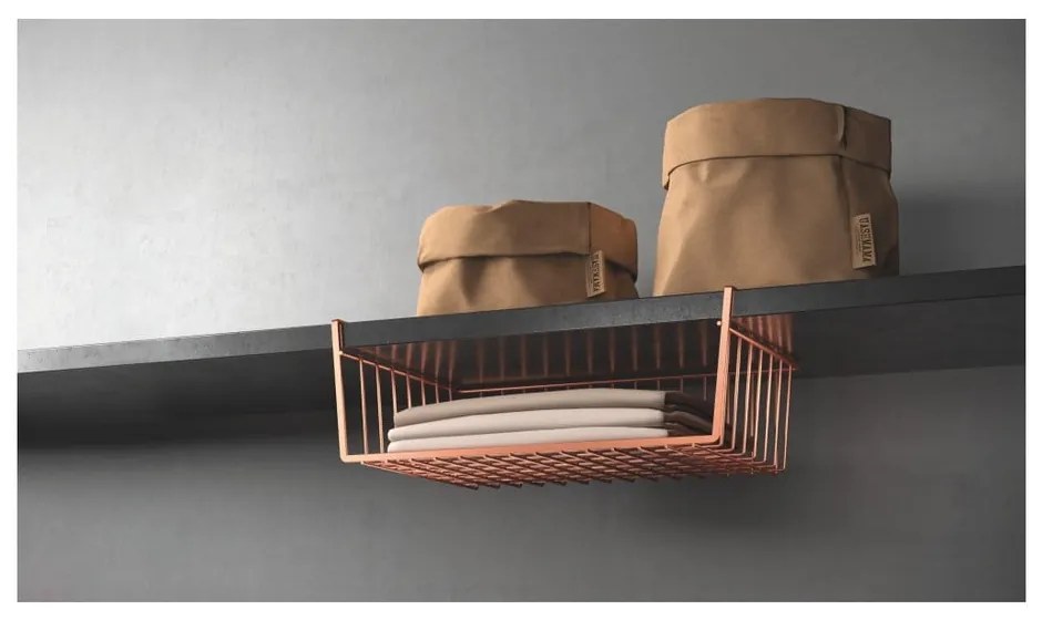 Závesná priehradka Metaltex v medenej farbe, dĺžka 40 cm