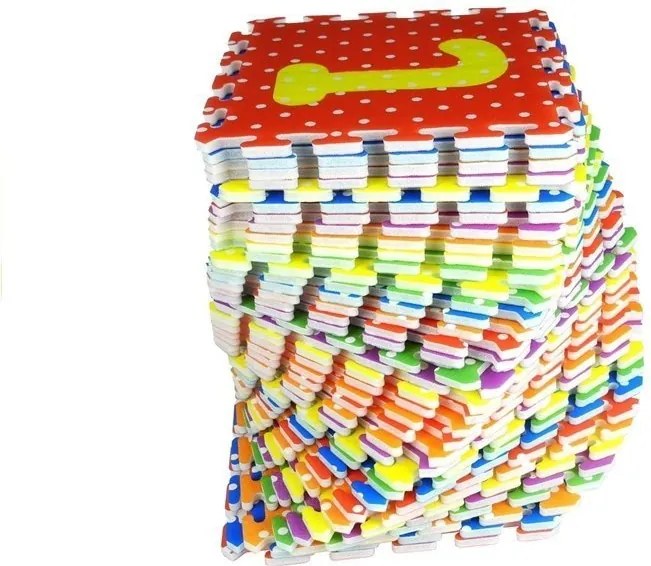 LEAN Penové puzzle na podlahu abeceda a čísla 36 kusov