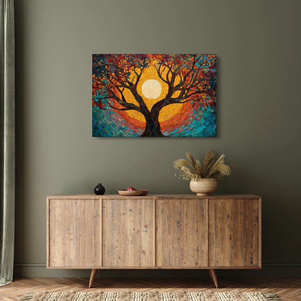 Obraz - Slnko v korune stromu života (90x60 cm)