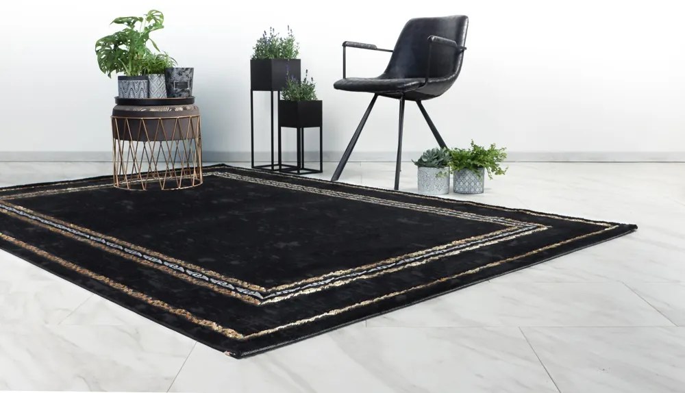 Lalee Kusový koberec Marmaris 404 Black Rozmer koberca: 80 x 300 cm