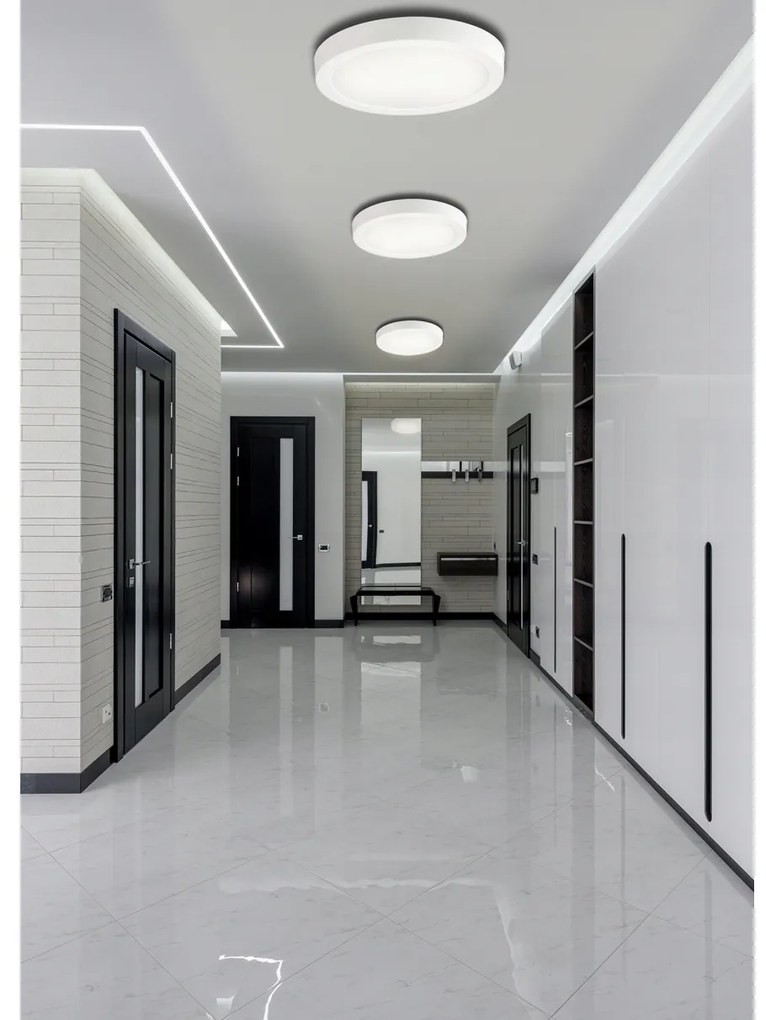 BERGE Prisadené LED stropné svietidlo 18W - 1980lm - 4000k - biely kruh