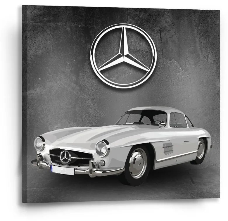 Sablio Obraz Mercedes-Benz 300 SL Sivé pozadie - 50x50 cm