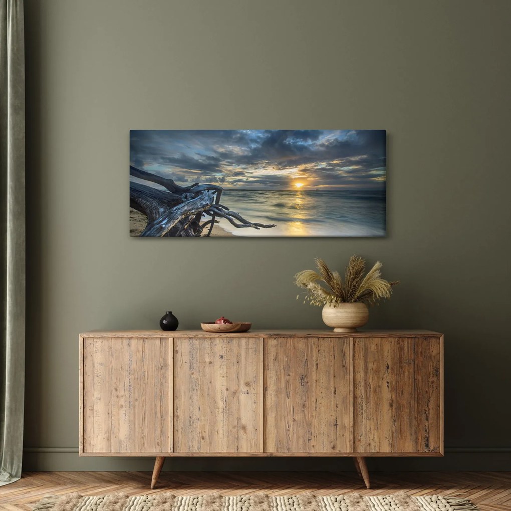 Obraz mora pri západe slnka (120x50 cm)