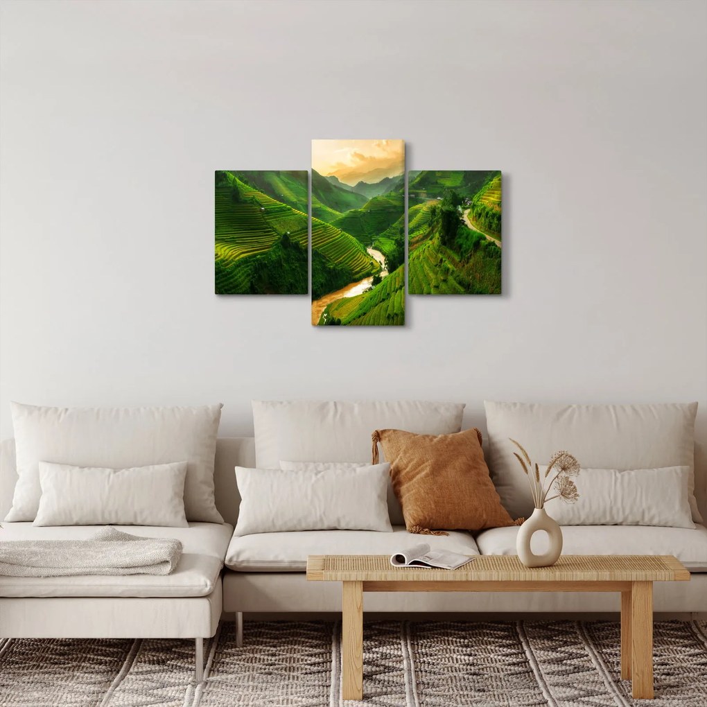Obraz - Ryžové terasy Mu Cang Chai (90x60 cm)