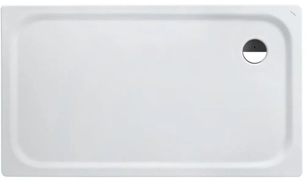 LAUFEN Platina obdĺžniková sprchová vanička zo smaltovanej ocele, odtok v rohu, 1400 x 800 x 25 mm, biela, H2150060000401