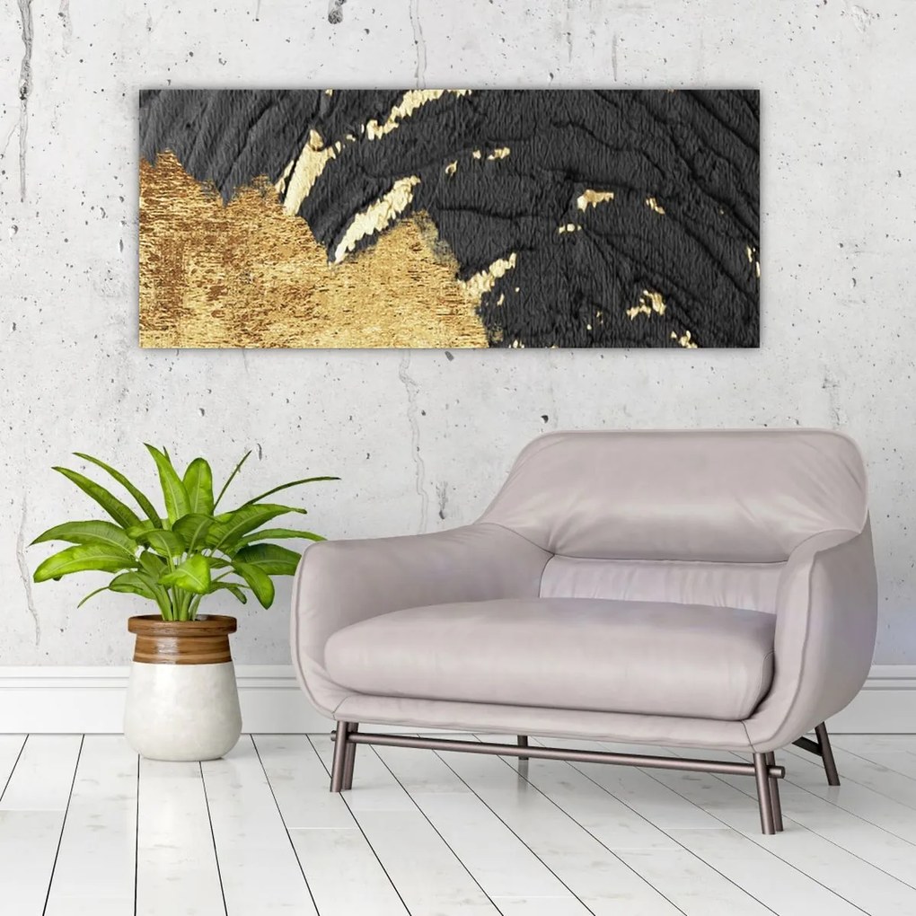 Obraz - Zlatá štruktúra N⁰1 (120x50 cm)