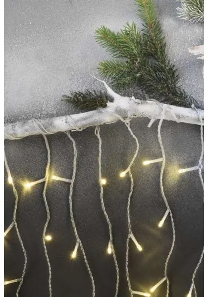 LED Vianočná vonkajšia reťaz 300xLED/8 módov 10m IP44 teplá biela + diaľkové ovládanie