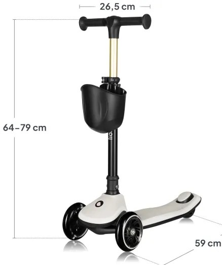 Lionelo - Detská kolobežka MEY 3xAAA piesková