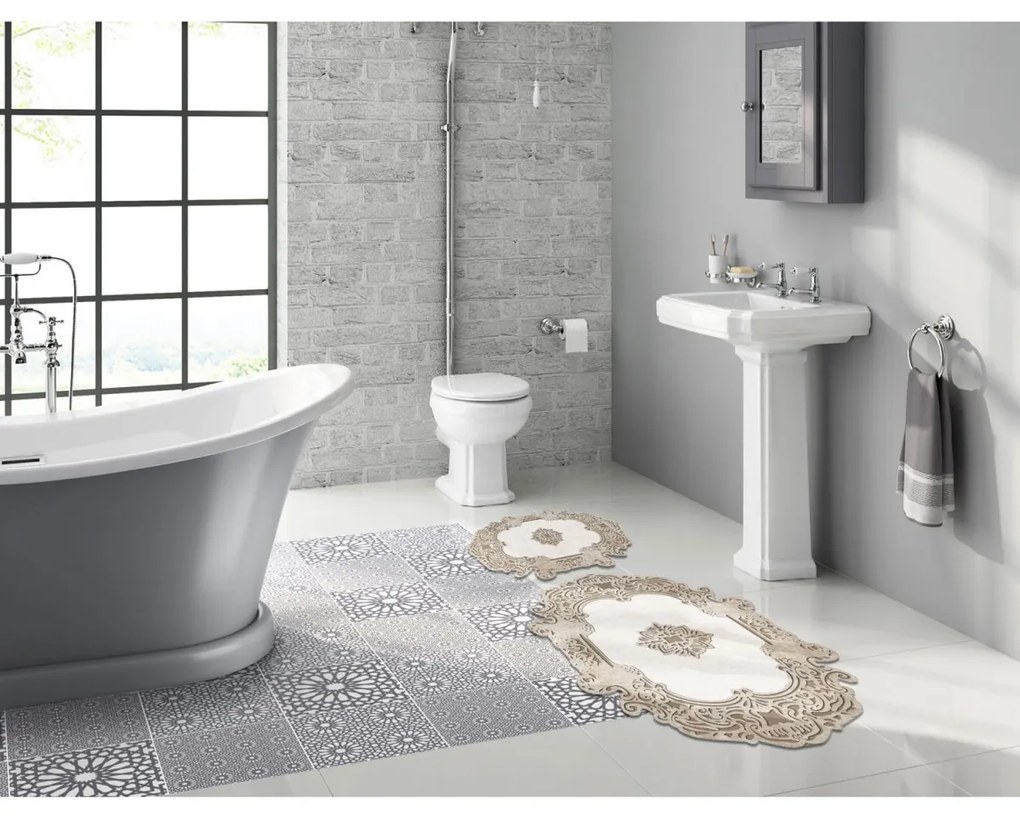 Súprava 2 kusov kúpeľňových predložiek QueensBathroom béžová