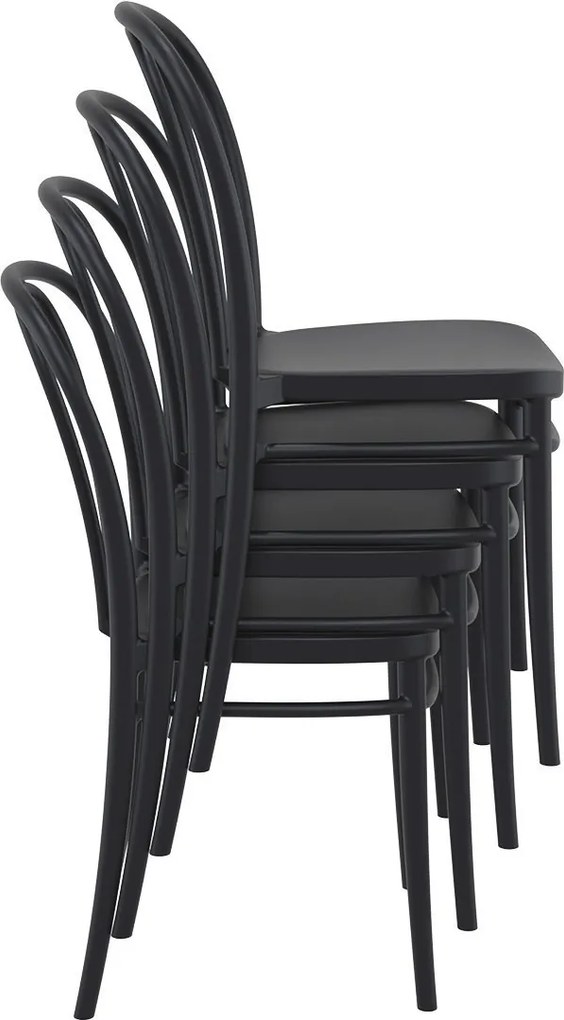 VICTOR záhradná stolička bez podrúčok black