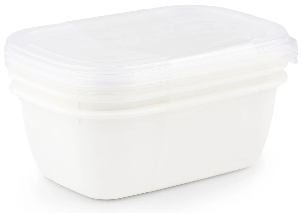 Plastové dózy do mrazničky, Rotho FREEZE, biela, sada 3 x 1 l (20 x 14 x 10)