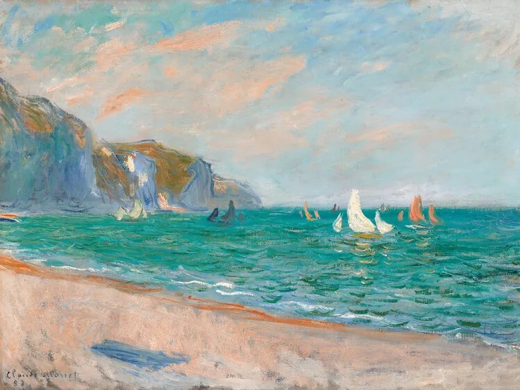 Obrazová reprodukcia Boats Below the Pourville Cliffs, Claude Monet