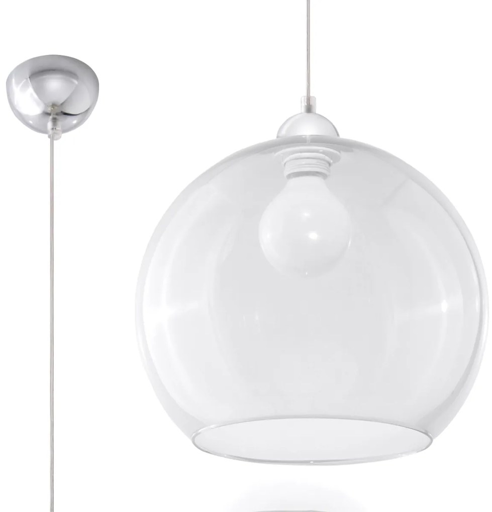 Závesné svietidlo Ball, 1x transparentné sklenené tienidlo