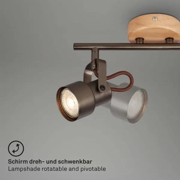 Brilo - LED bodové svietidlo TAHUN 2xGU10/5W/230V hnedé