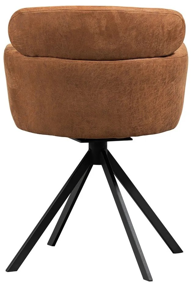 Koňakovohnedé čalúnené jedálenské kreslo s podrúčkami Fenne – WOOOD