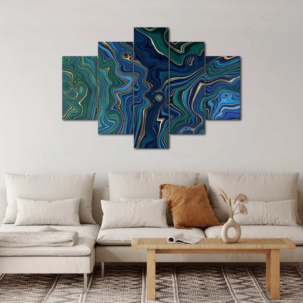 Obraz - Zeleno-modrý mramor (150x105 cm)