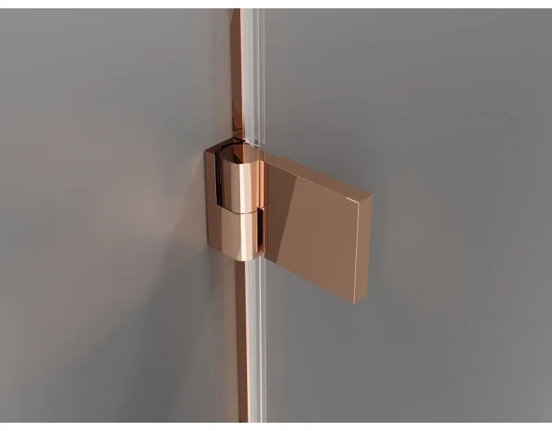 Mexen Lunar-B L, 1-krídlový sprchový kút, pravý, 95 x 80 cm, 8mm číre sklo, ružové zlato profil, 832L-095-080-60-00-P