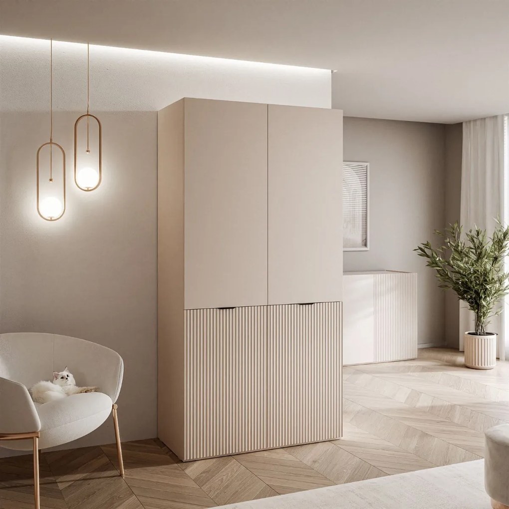 DVOJDVEROVÁ ŠATNÍKOVÁ SKRIŇA AMADEO 100 cm PIESKOVO BÉŽOVÁ