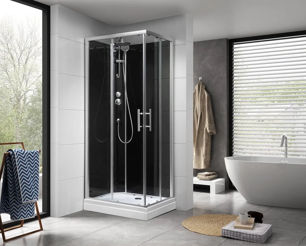 Aqualine Aqualine, GRANVIK obdĺžnikový sprchový box 700x900x2180mm, číre sklo, GG70X90
